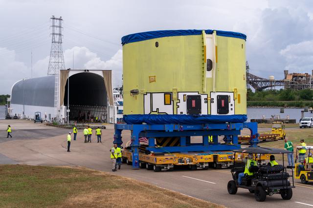 NASA image: NASA, Boeing Move Artemis IV Rocket Hardware to Barge